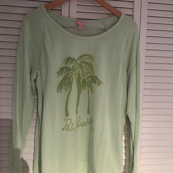 Lilly Pulitzer Sweaters - Lilly Pulitzer Light Green Palm Paradise Sweater